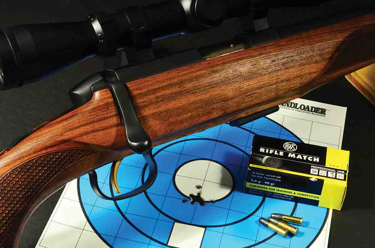 The Steyr Zephyr II’s best 10-shot group measured .88 inch and was shot with RWS match ammunition. The scope is a Leupold VX-2 2-7x 33mm in Warne rings.